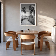 Clearwater no. 2 black & white photo poster of Florida, USA – vertical wall art in natural wood frame with white border, hang