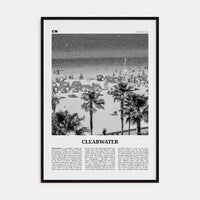 Clearwater Poster Black Wood / 8x12 in Nbourhood Travel B&W Poster