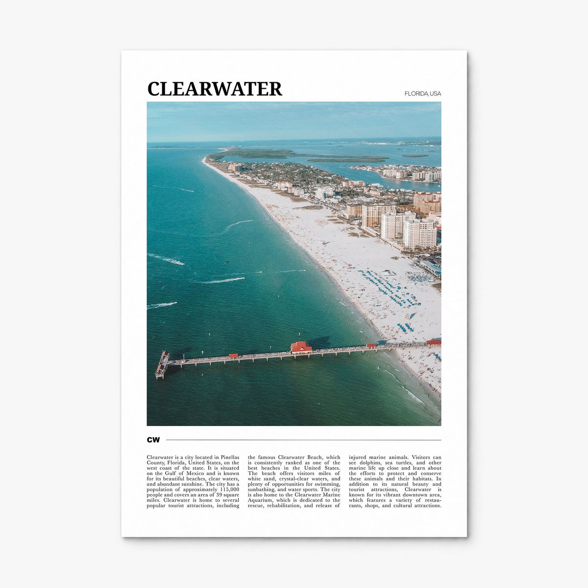 Clearwater Travel Poster, print only (unframed)