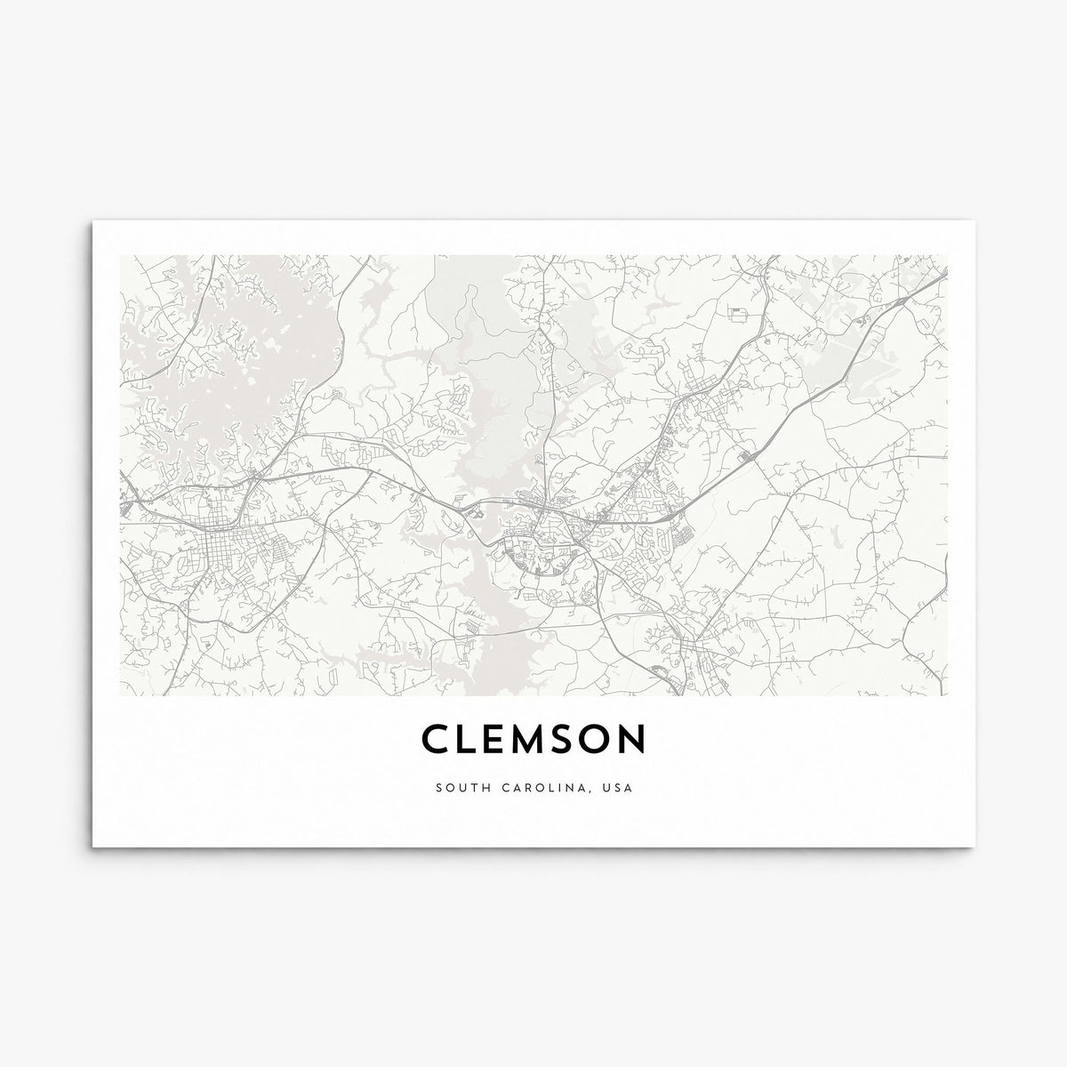 Clemson Map Poster, print only (unframed)