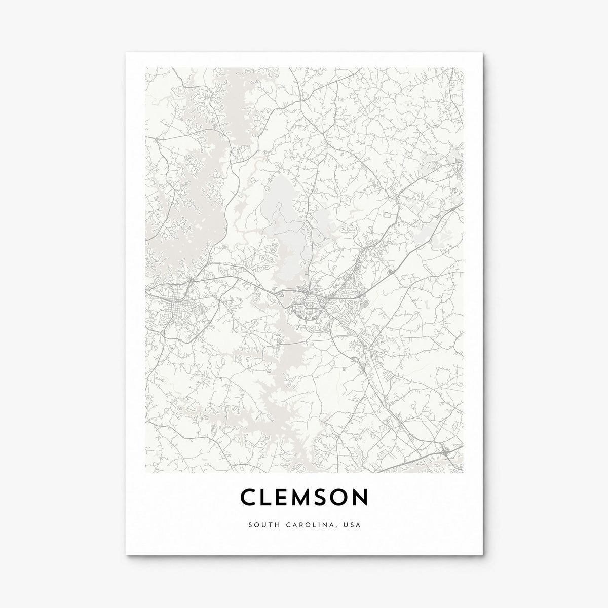Clemson Map Poster, print only (unframed)