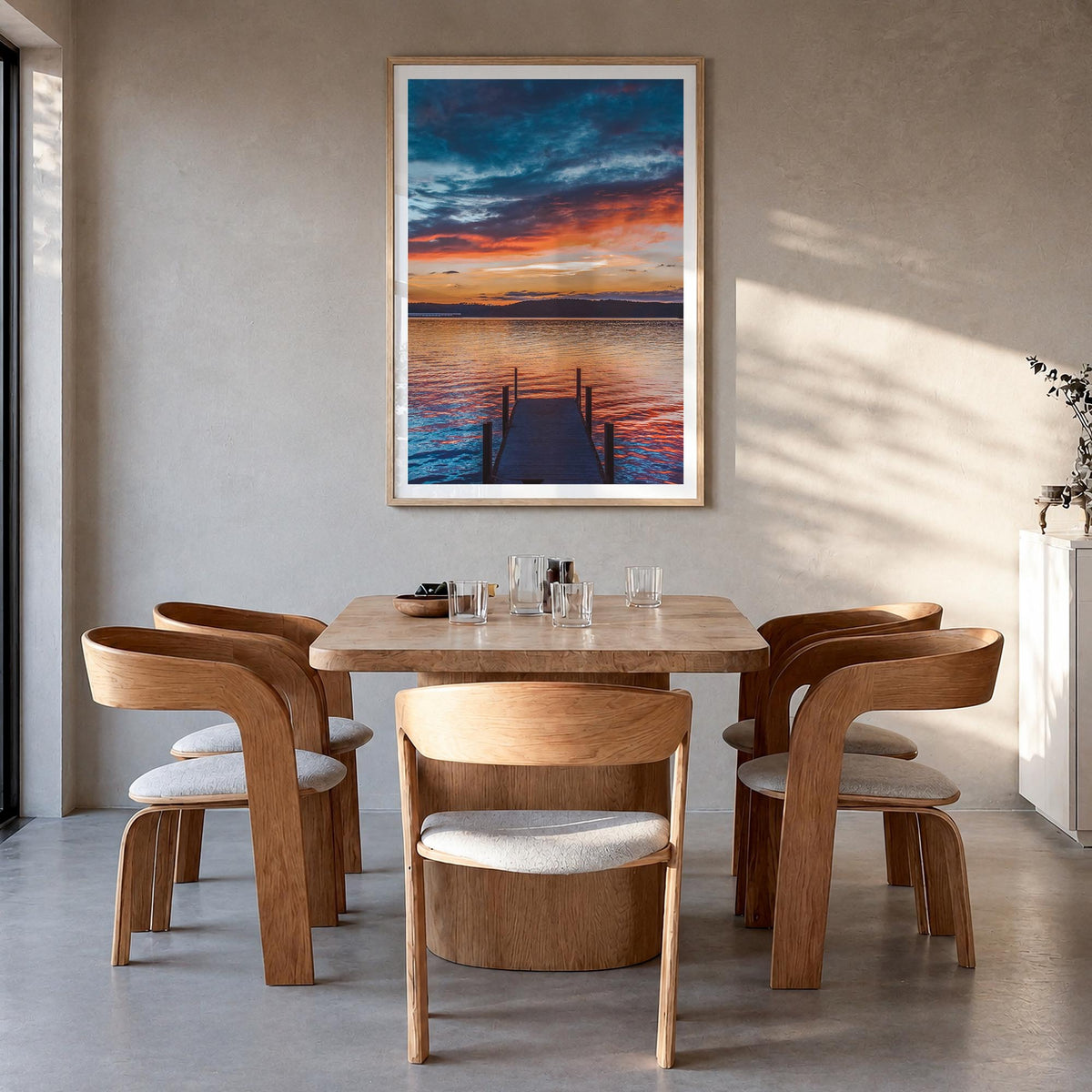 Clemson no. 1 colorful photo poster of South Carolina, USA – vertical wall art in natural wood frame with white border, hangi