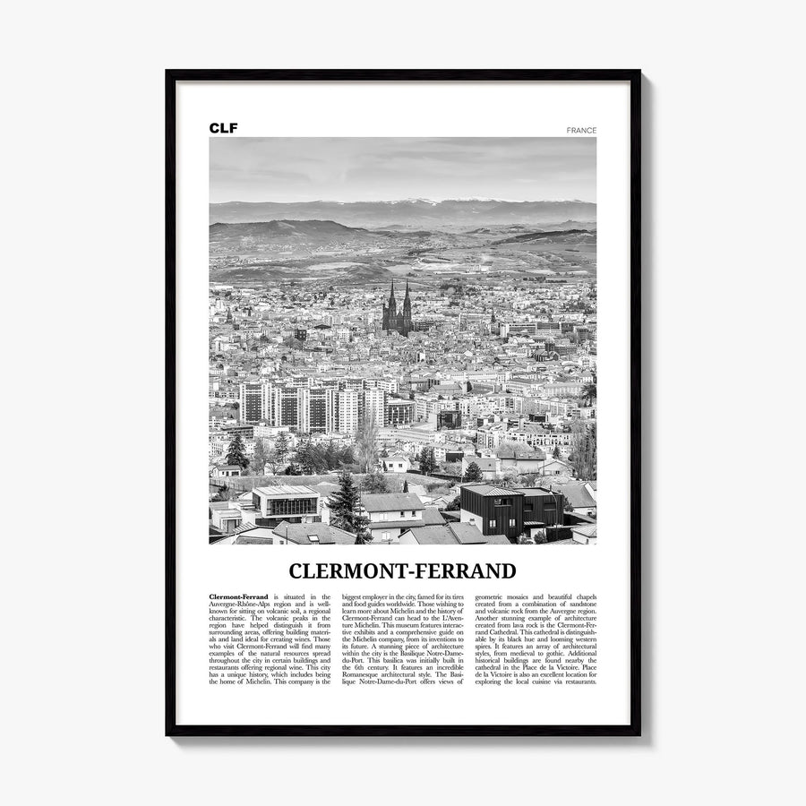 Clermont-Ferrand Newspaper Poster, framed poster mockup