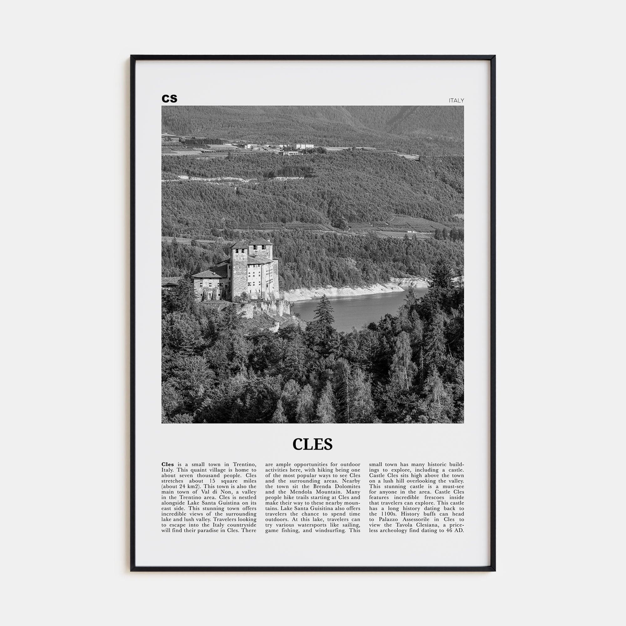 Cles Poster None / 8x12 in Nbourhood Travel B&W Poster