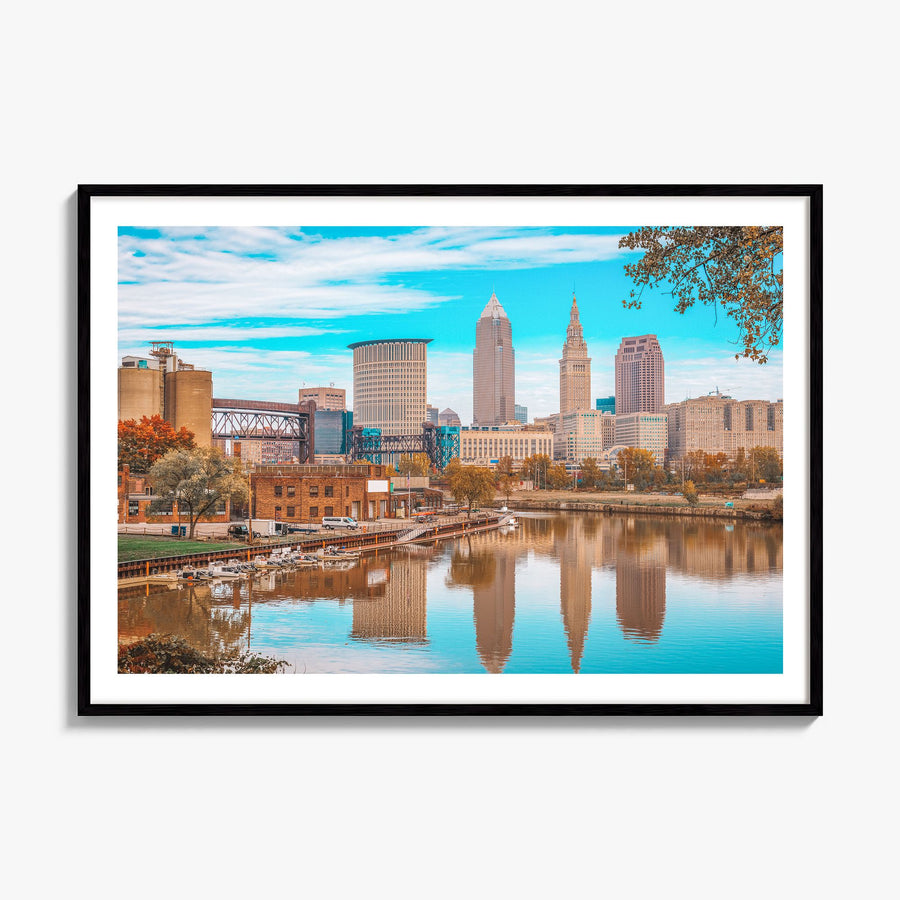 Cleveland Photo Poster, framed poster mockup, white border