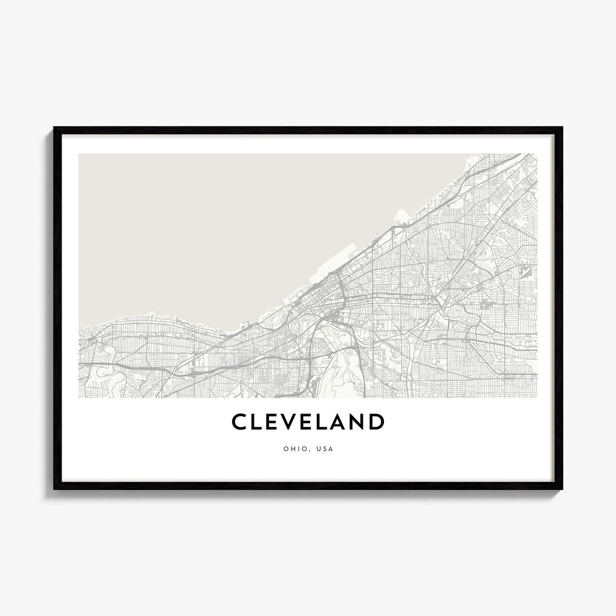 Cleveland Map Poster, framed poster mockup
