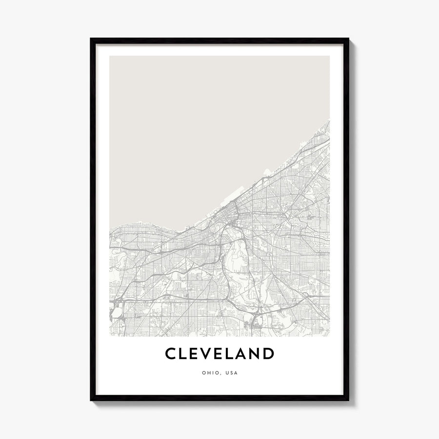 Cleveland Map Poster, framed poster mockup