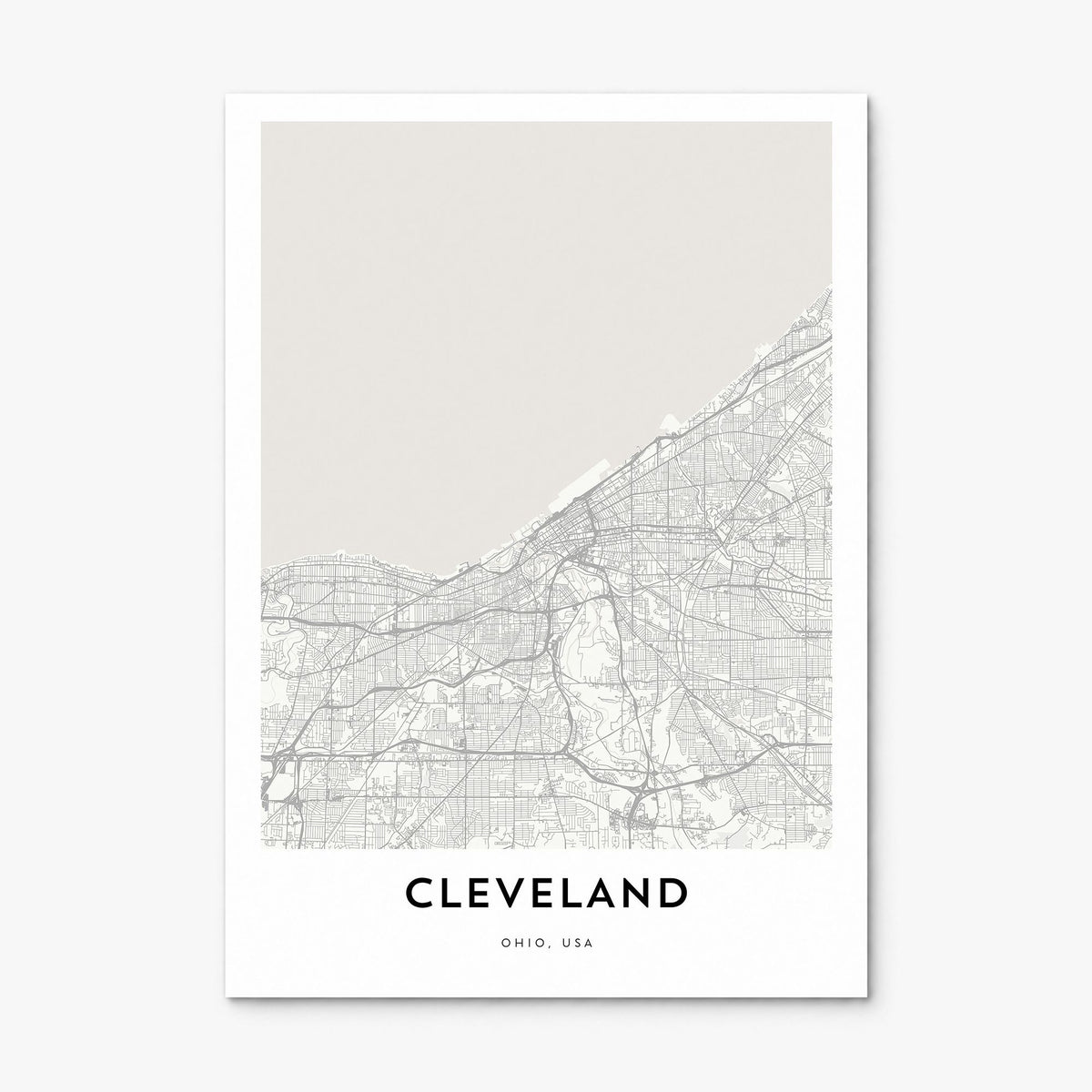 Cleveland Map Poster, print only (unframed)