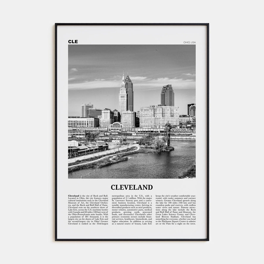 Cleveland No 2 Poster None / 8x12 in Nbourhood Travel B&W Poster