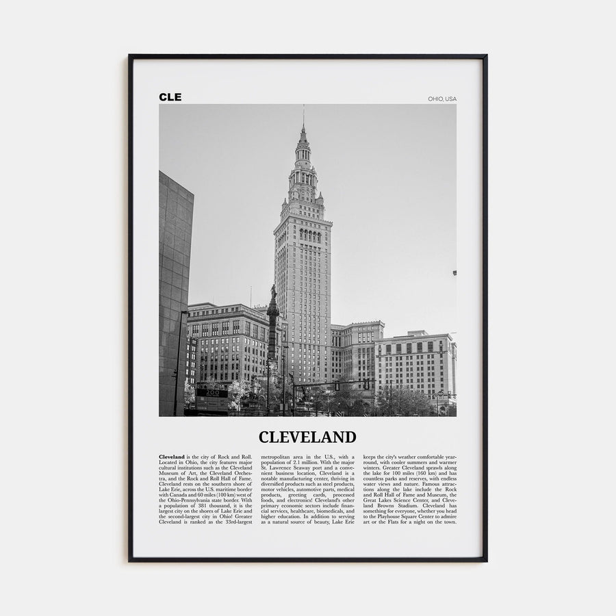 Cleveland No 3 Poster None / 8x12 in Nbourhood Travel B&W Poster