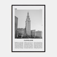 Cleveland No 3 Poster Black Wood / 8x12 in Nbourhood Travel B&W Poster