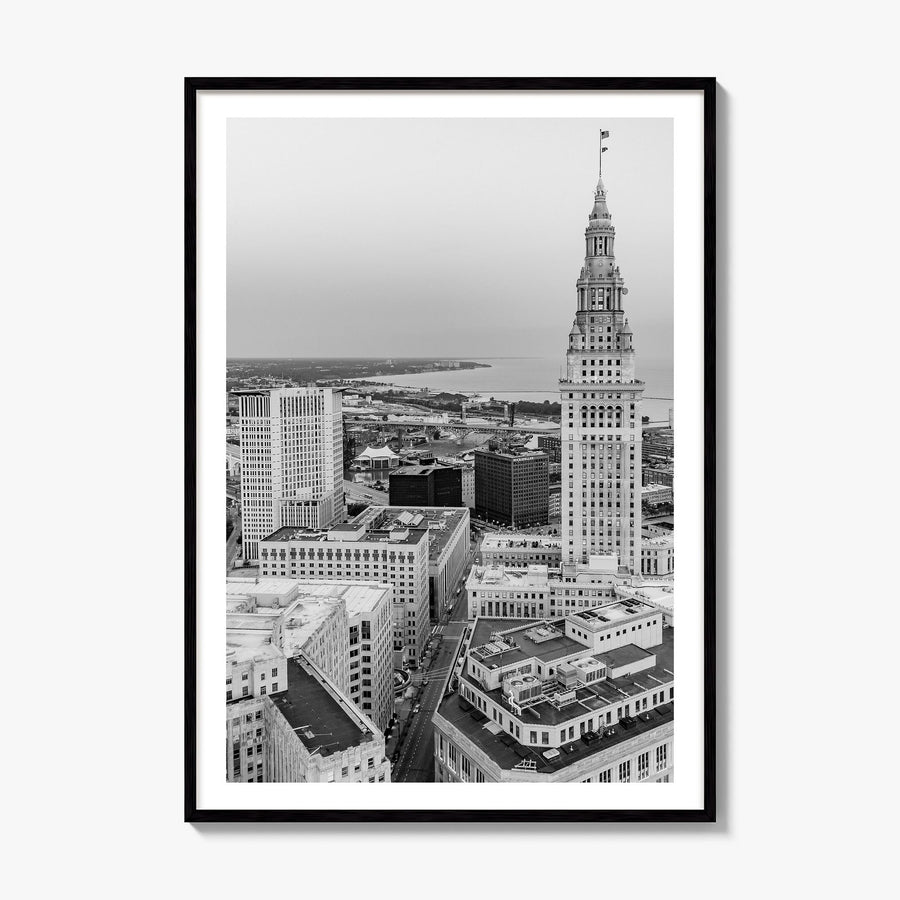 Cleveland Photo No 1 Poster, framed poster mockup, white border