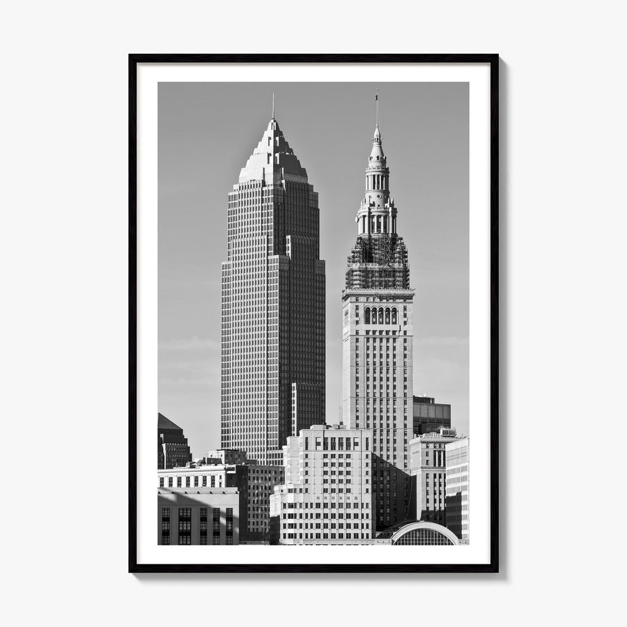Cleveland Photo No 2 Poster, framed poster mockup, white border