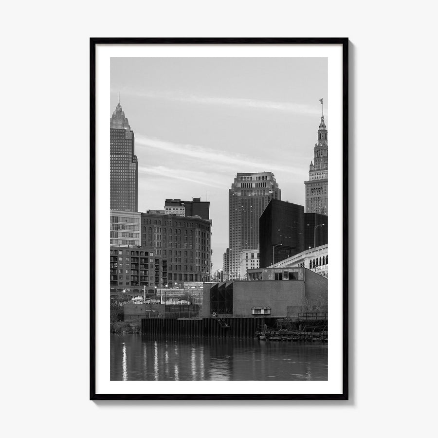 Cleveland Photo No 3 Poster, framed poster mockup, white border