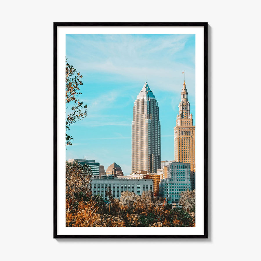 Cleveland Photo No 2 Poster, framed poster mockup, white border