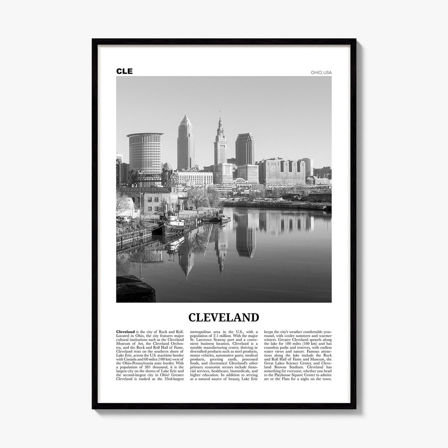 Cleveland Newspaper No 1 Poster, framed poster mockup