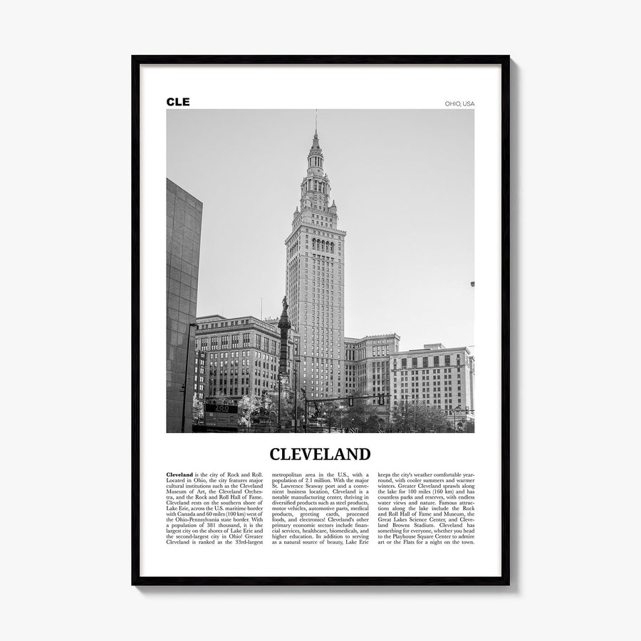 Cleveland Newspaper No 3 Poster, framed poster mockup