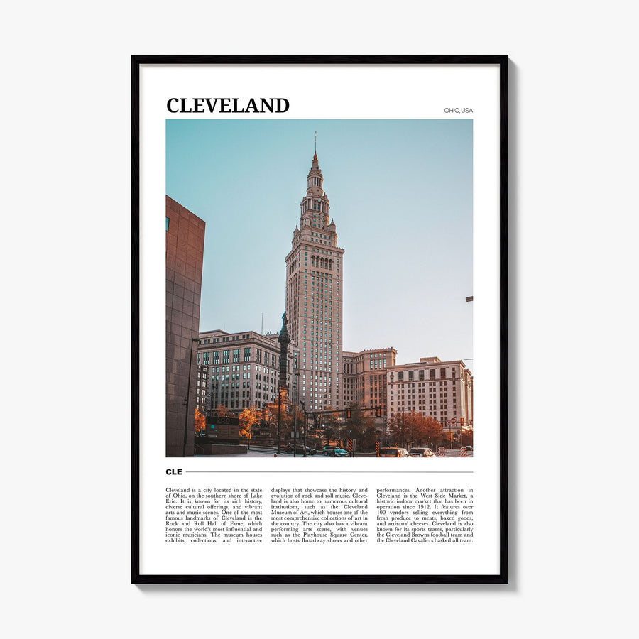 Cleveland Travel No 1 Poster, framed poster mockup