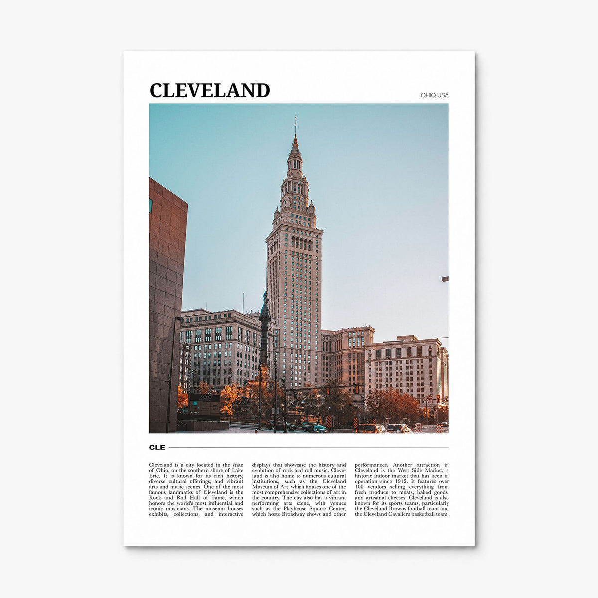 Cleveland Travel No 1 Poster, print only (unframed)