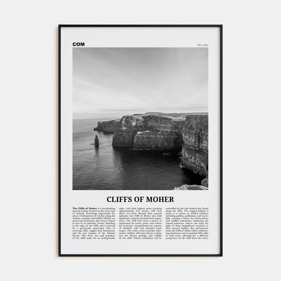 Cliffs of Moher Poster None / 8x12 in Nbourhood Travel B&W Poster