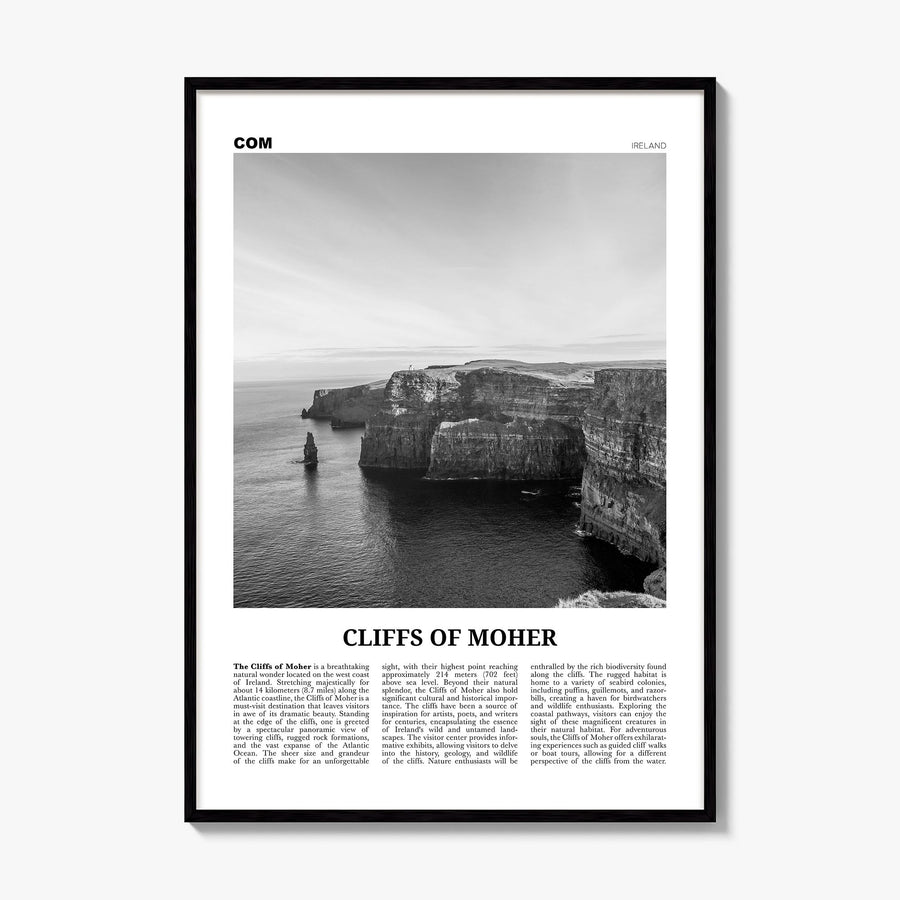 Cliffs of Moher Newspaper Poster, framed poster mockup