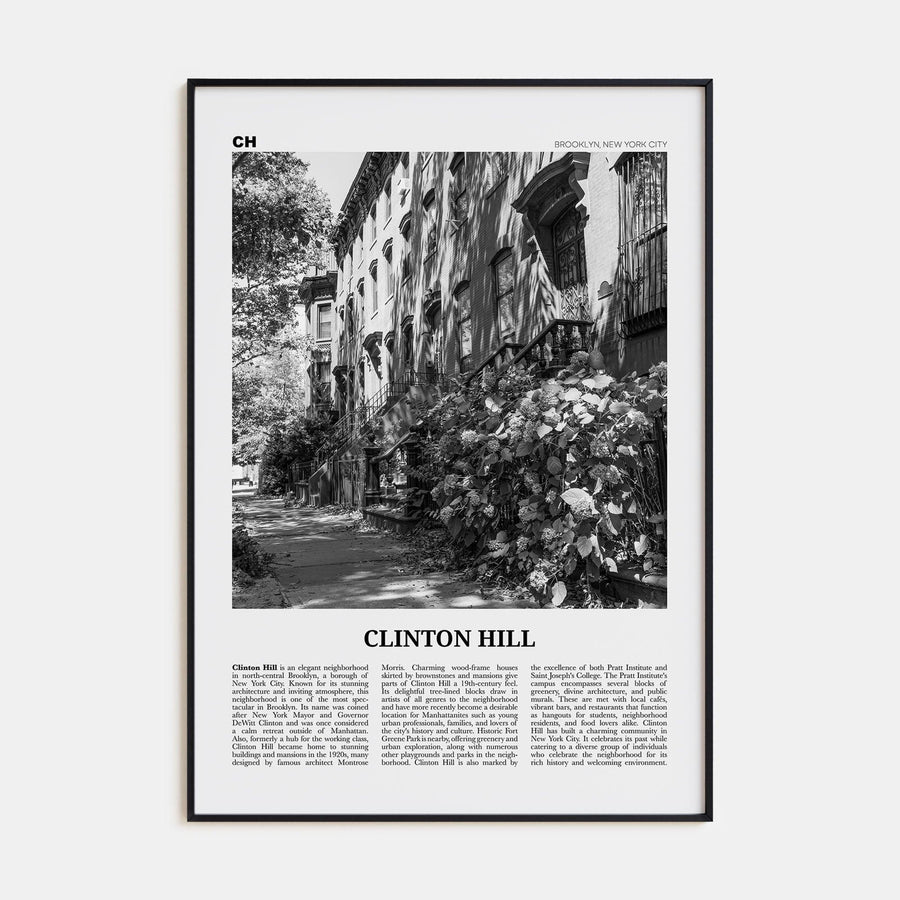 Clinton Hill Poster None / 8x12 in Nbourhood Travel B&W Poster