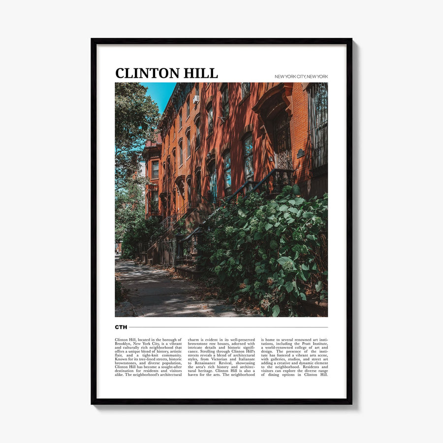Clinton Hill Travel Poster, framed poster mockup