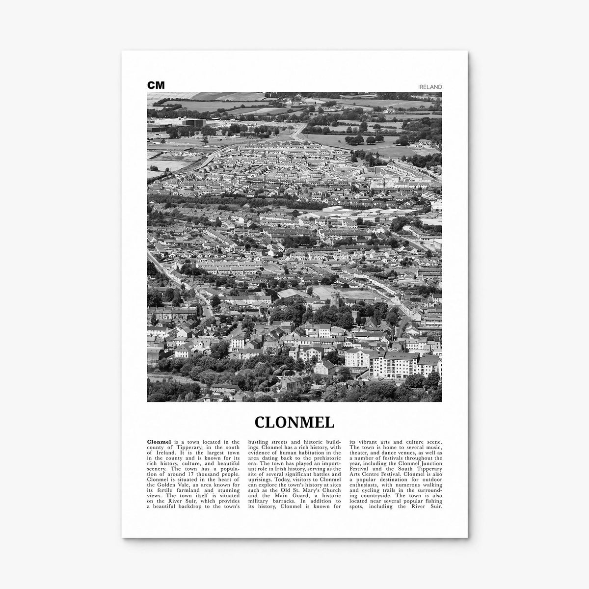 Clonmel Newspaper Poster, print only (unframed)