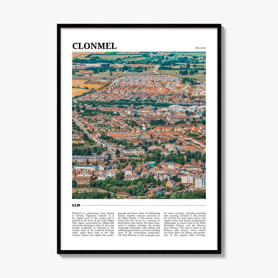 Clonmel Travel Poster, framed poster mockup