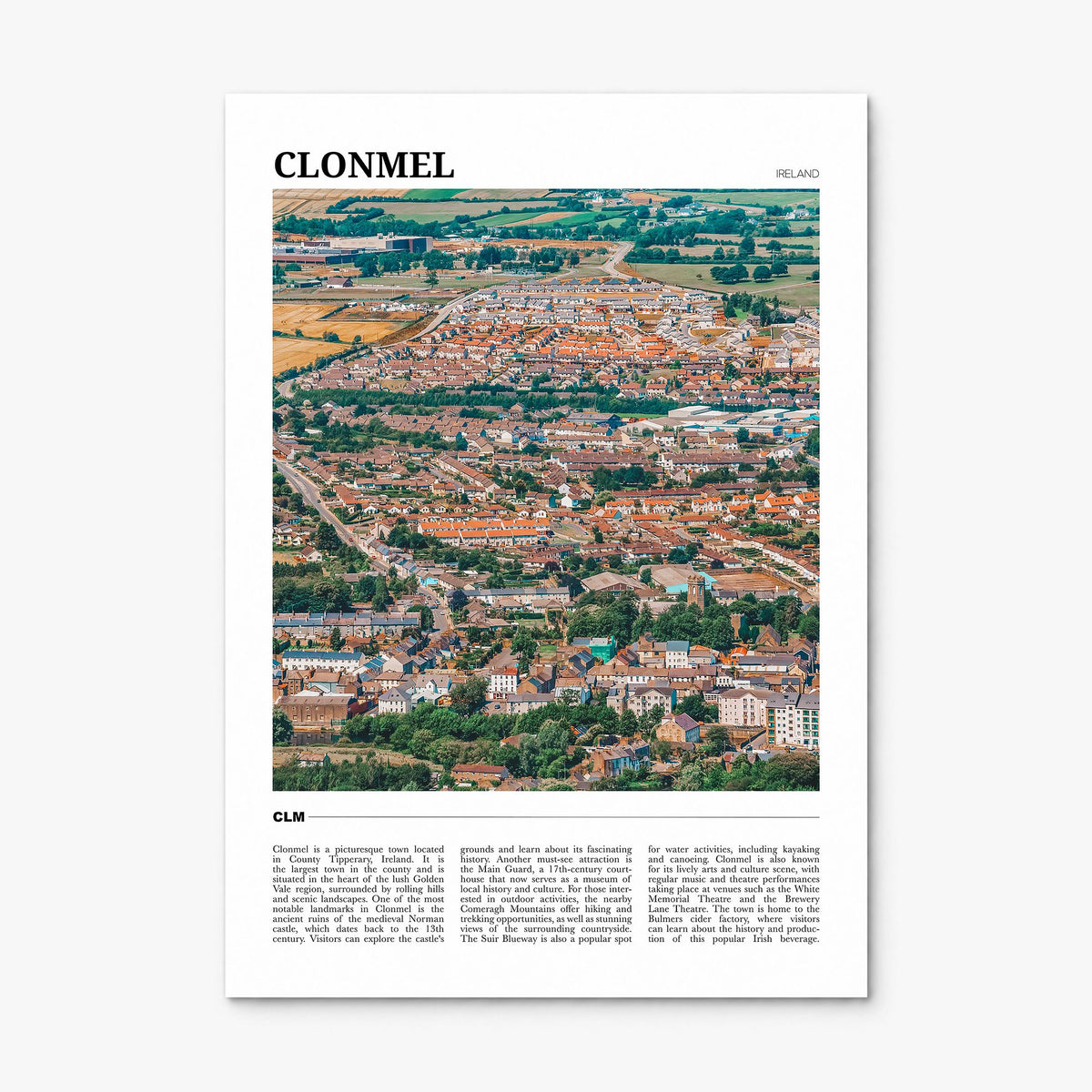 Clonmel Travel Poster, print only (unframed)