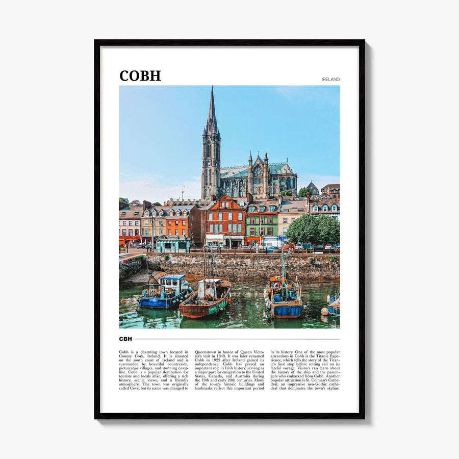 Cobh Travel Poster, framed poster mockup
