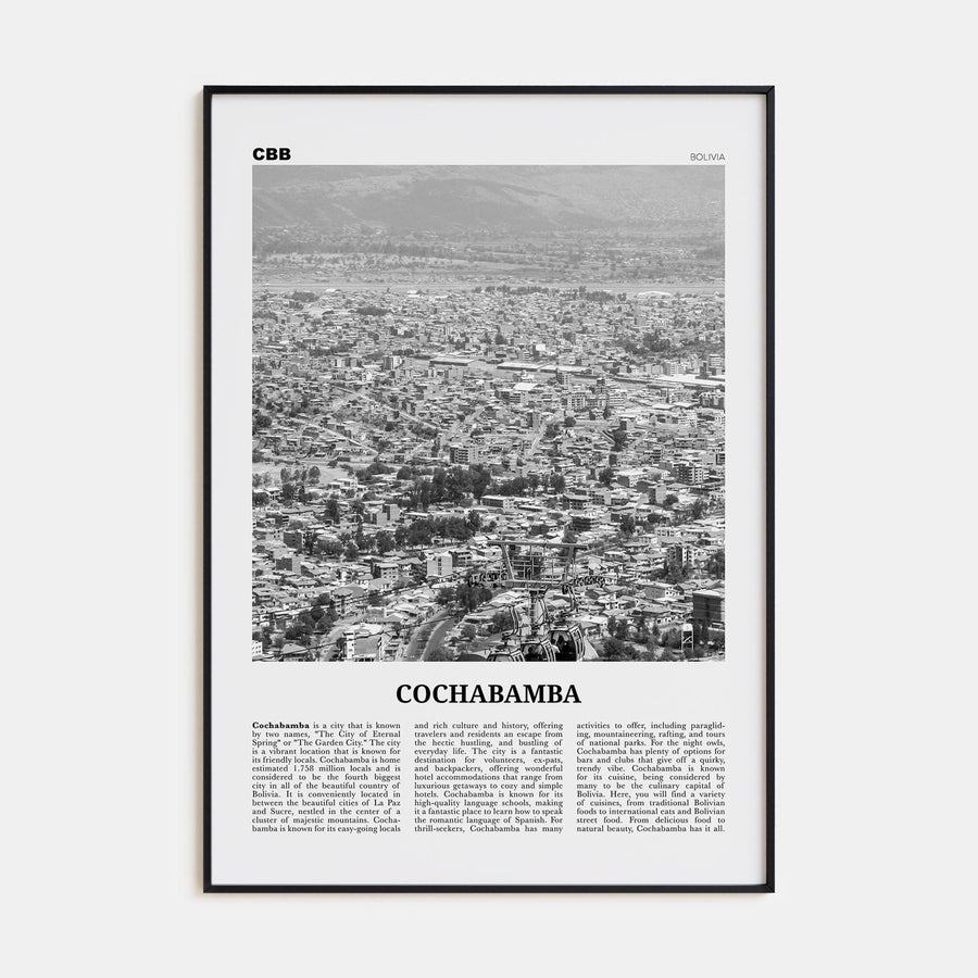 Cochabamba Poster None / 8x12 in Nbourhood Travel B&W Poster