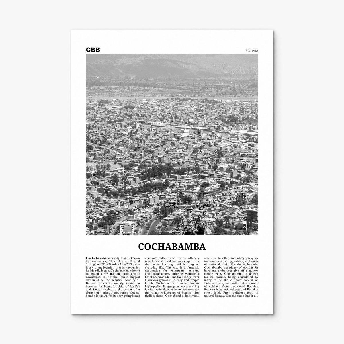 Cochabamba Newspaper Poster, print only (unframed)