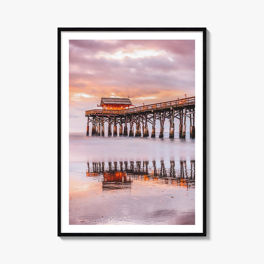 Cocoa Beach colorful photo poster of Florida, USA – vertical wall art, unframed print shown in interior mockup