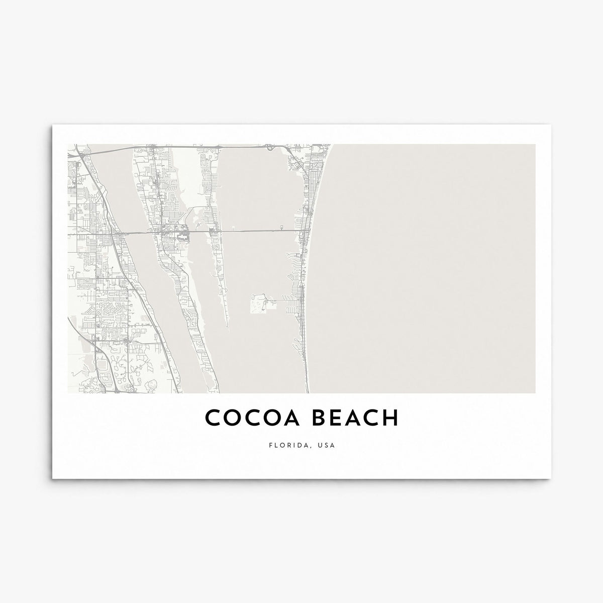 Cocoa Beach Map Poster, print only (unframed)