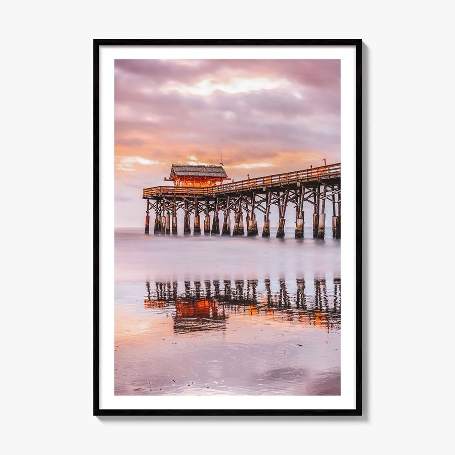 Cocoa Beach Photo Poster, framed poster mockup, white border
