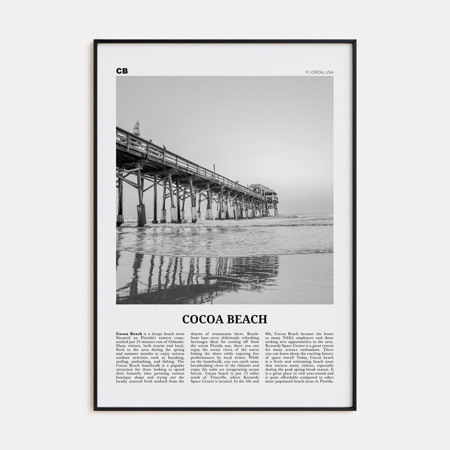 Cocoa Beach Poster None / 8x12 in Nbourhood Travel B&W Poster