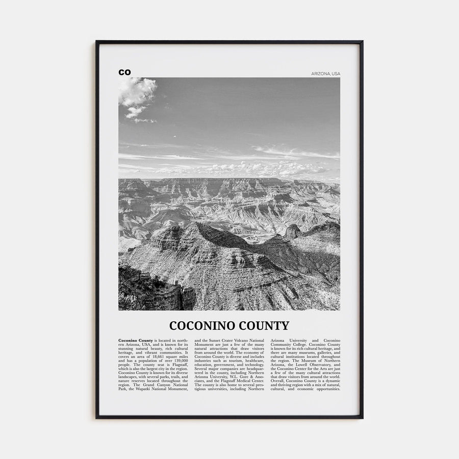 Coconino County Poster None / 8x12 in Nbourhood Travel B&W Poster