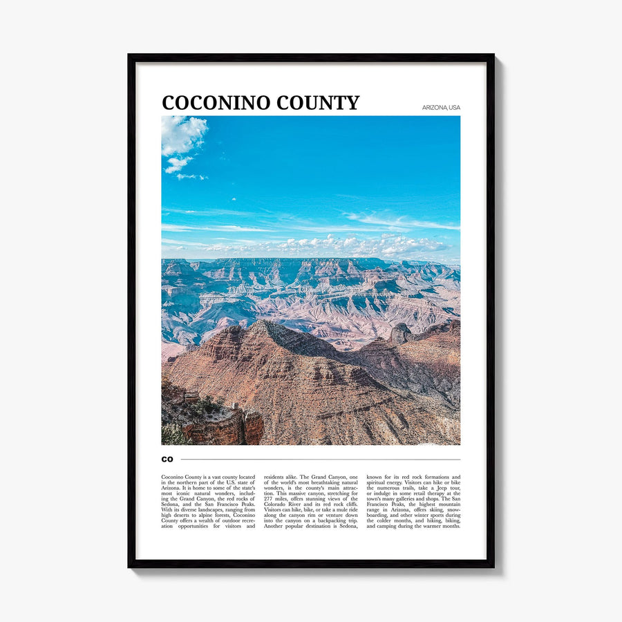 Coconino County Travel Poster, framed poster mockup