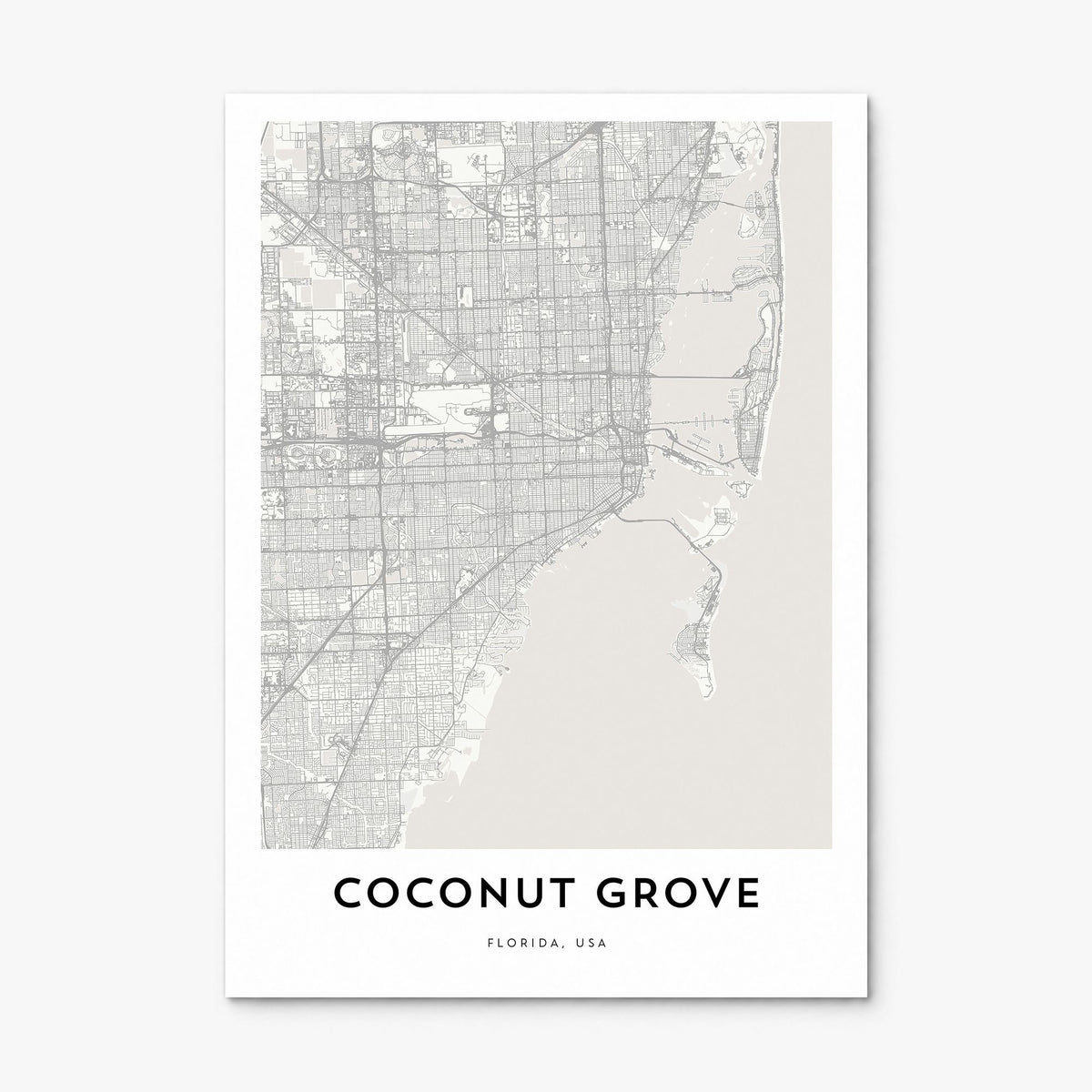 Coconut Grove Map Poster, print only (unframed)