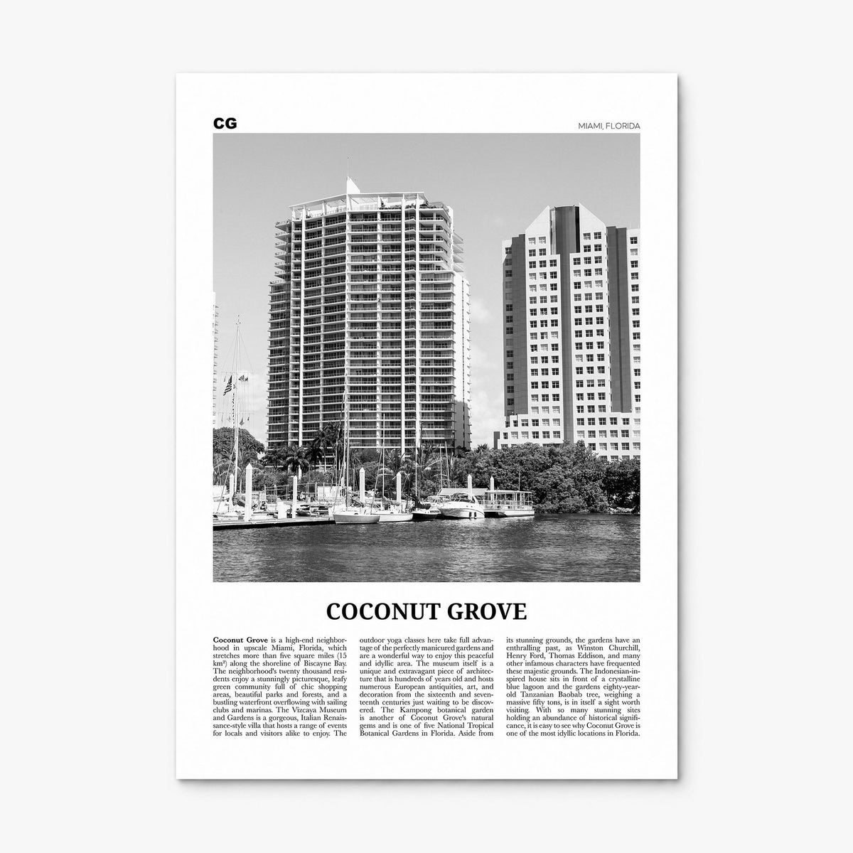 Coconut Grove Newspaper Poster, print only (unframed)