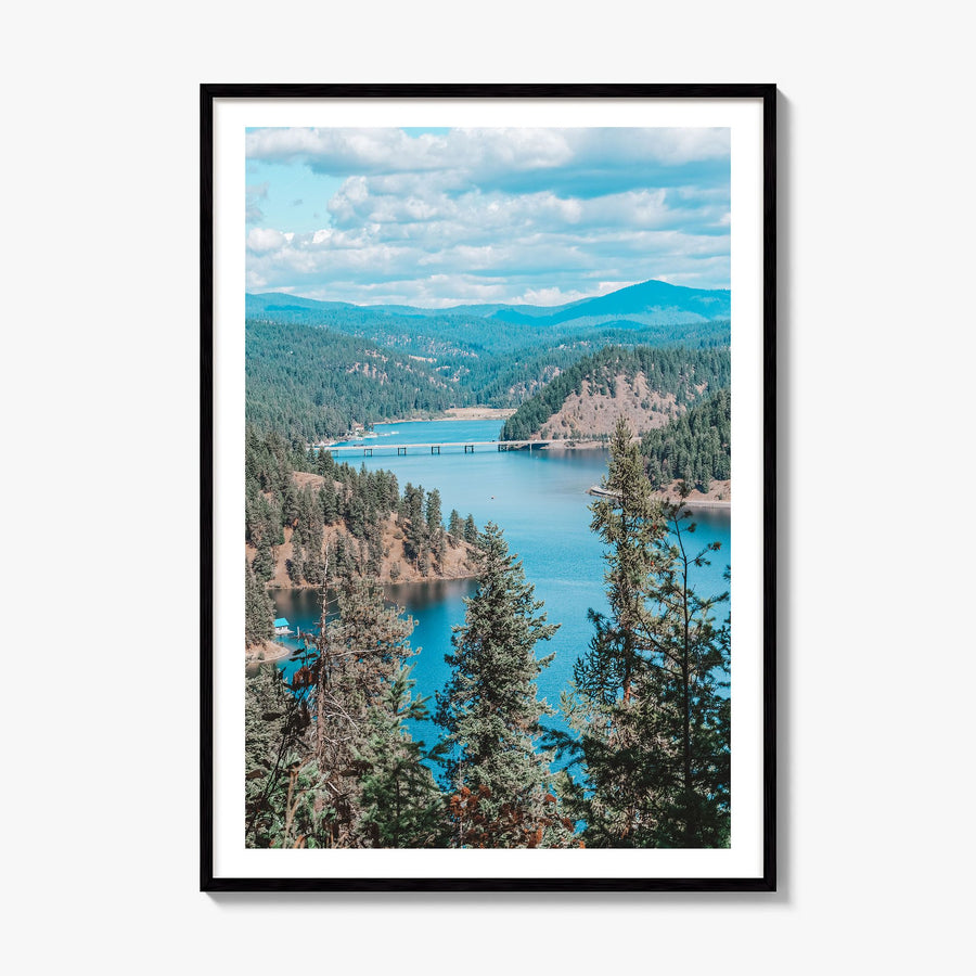 Coeur d'Alene Photo Poster, framed poster mockup, white border