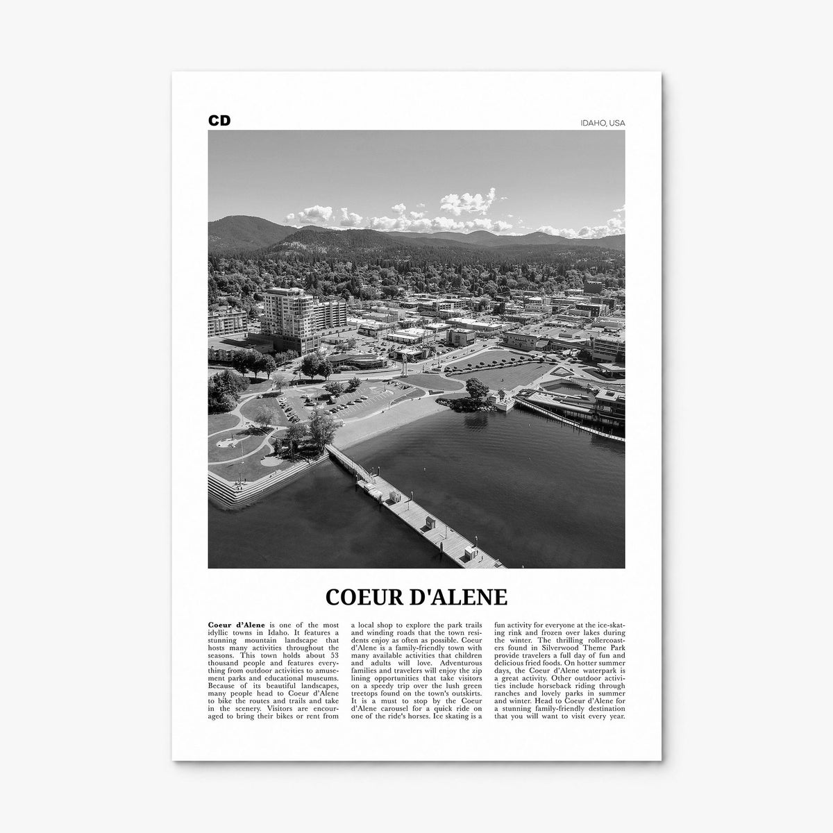 Coeur d'Alene Newspaper Poster, print only (unframed)