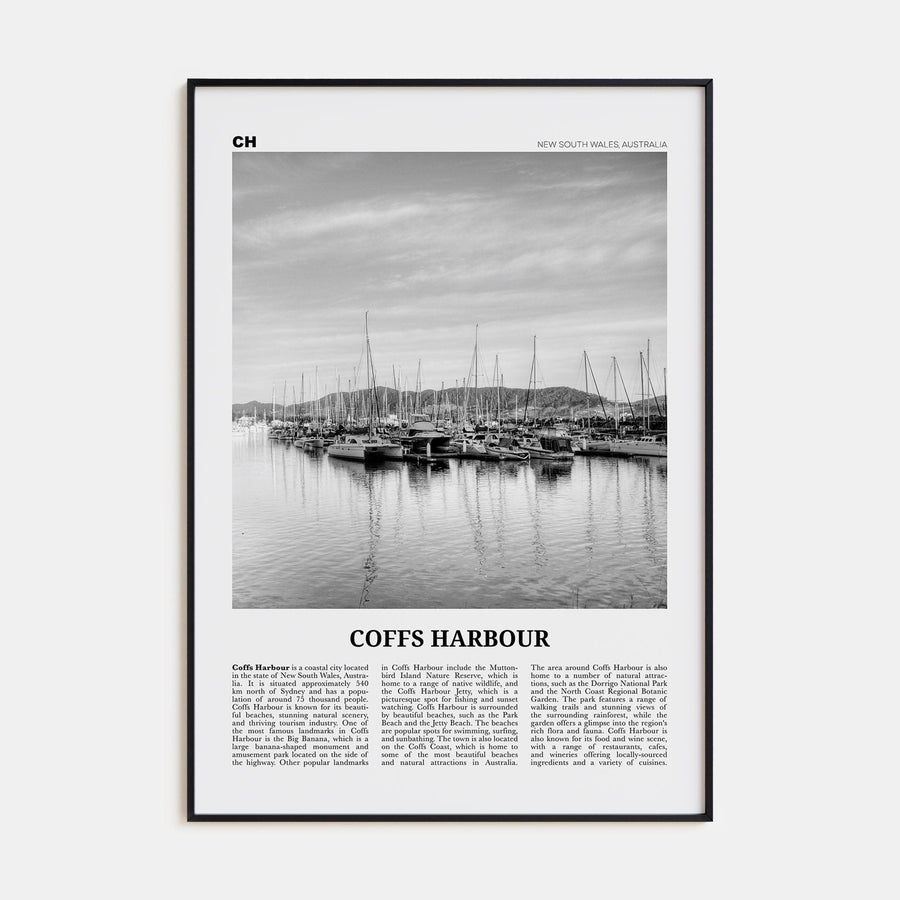 Coffs Harbour Poster None / 8x12 in Nbourhood Travel B&W Poster