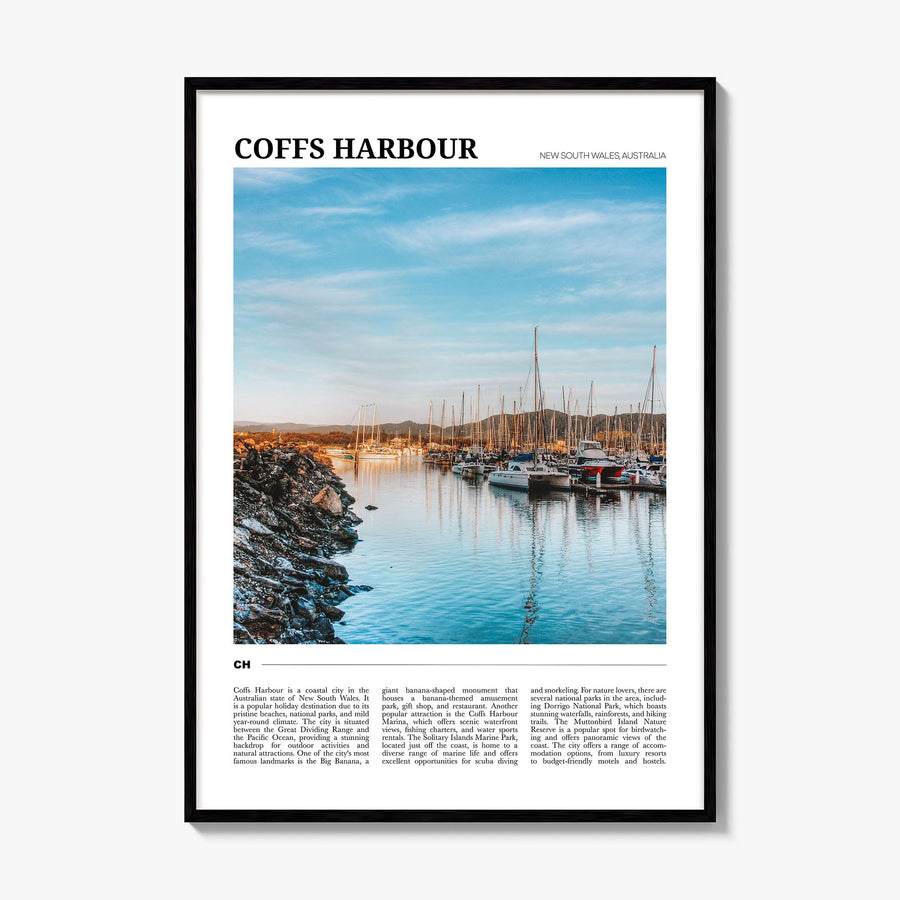 Coffs Harbour Travel Poster, framed poster mockup