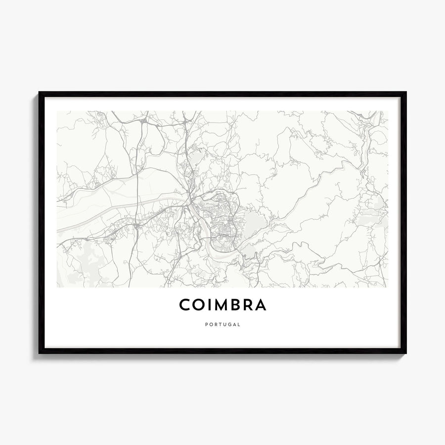 Coimbra Map Poster, framed poster mockup