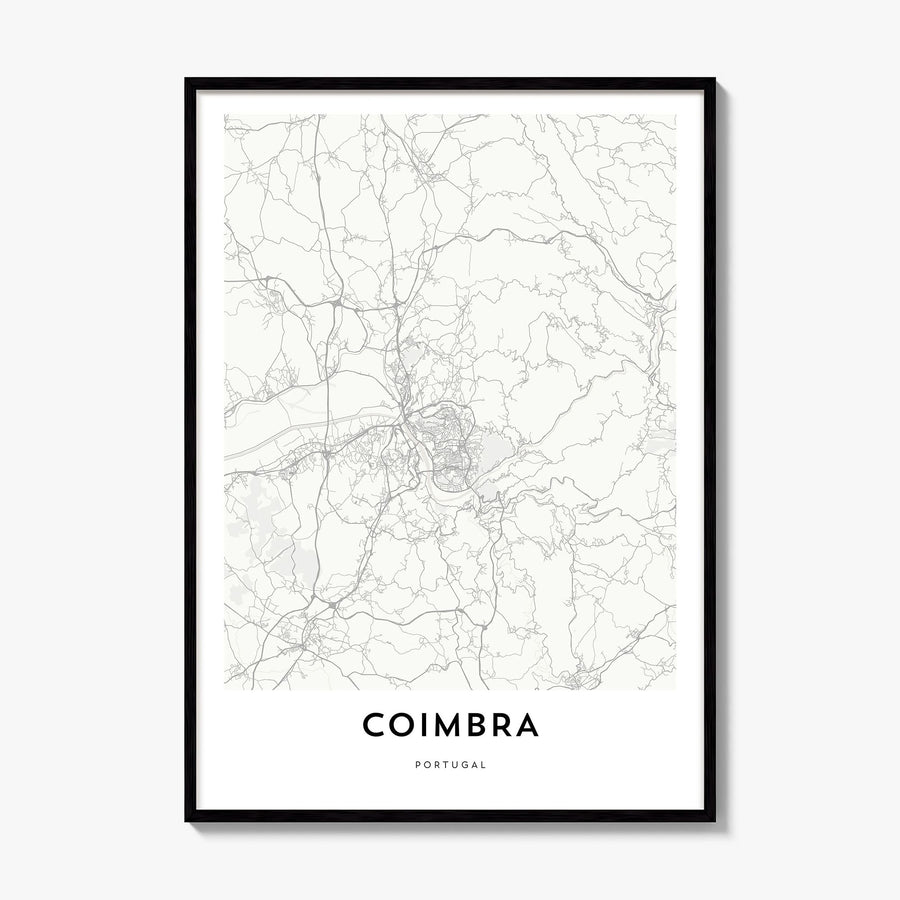 Coimbra Map Poster, framed poster mockup