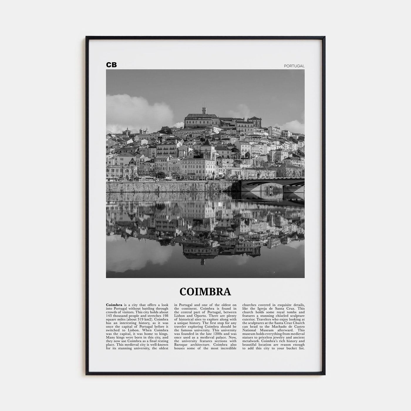 Coimbra Poster None / 8x12 in Nbourhood Travel B&W Poster