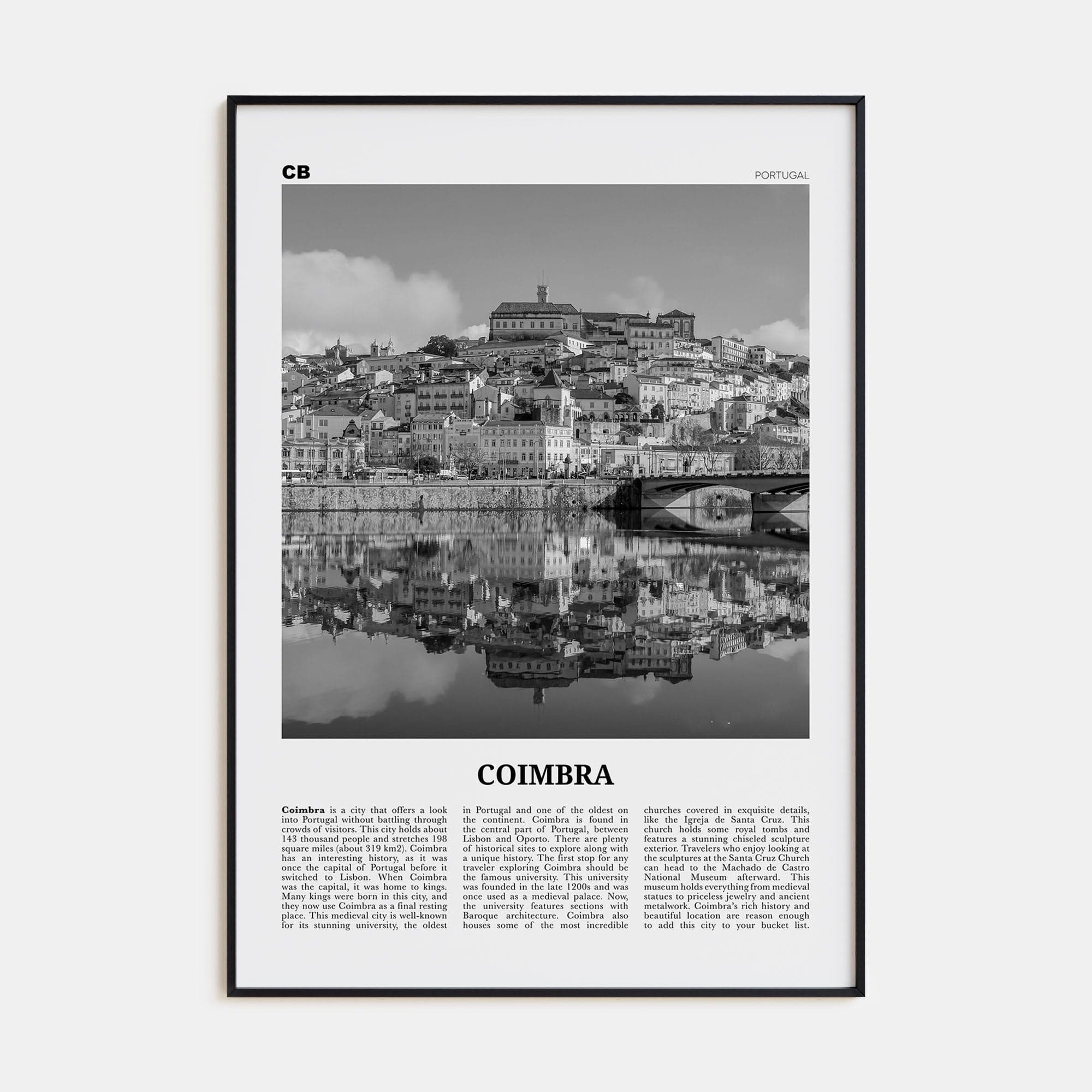 Coimbra Poster None / 8x12 in Nbourhood Travel B&W Poster