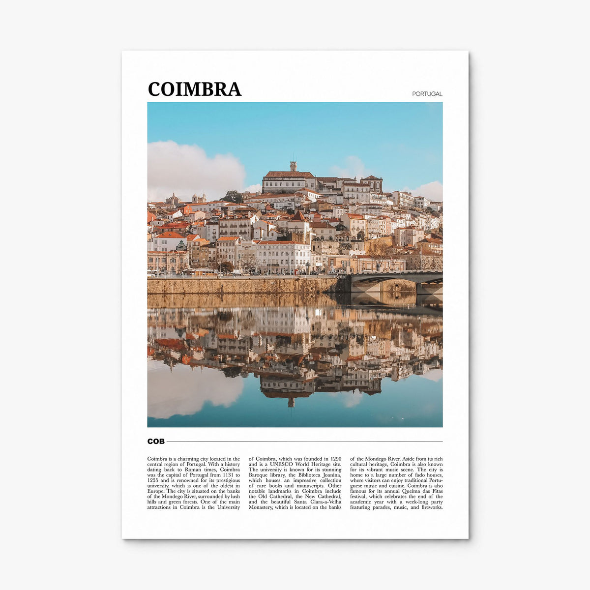 Coimbra Travel Poster, print only (unframed)